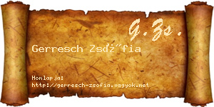 Gerresch Zsófia névjegykártya